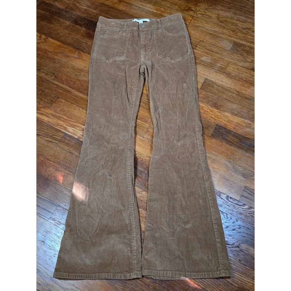 Celebrity Pink Brown Corduroy Flare Leg Pants High Rise Size 9/29 Tan Retro 70s